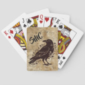Oude Raven Script Esthetische Huisinwijding Pokerkaarten (Achterkant)