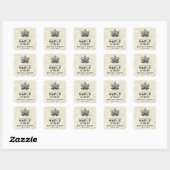 Oude recept vierkante sticker voor zelfgemaakte es (Vel)