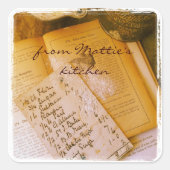 Oude recepten vierkante stickers (Voorkant)