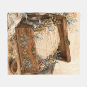 Oude Receptendoos Cottage Keuken Fleece Deken (Voorkant (Horizontaal))