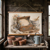 Oude Receptendoos Cottage Keuken Hangend Wandkleed