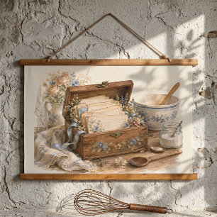 Oude Receptendoos Cottage Keuken Hangend Wandkleed