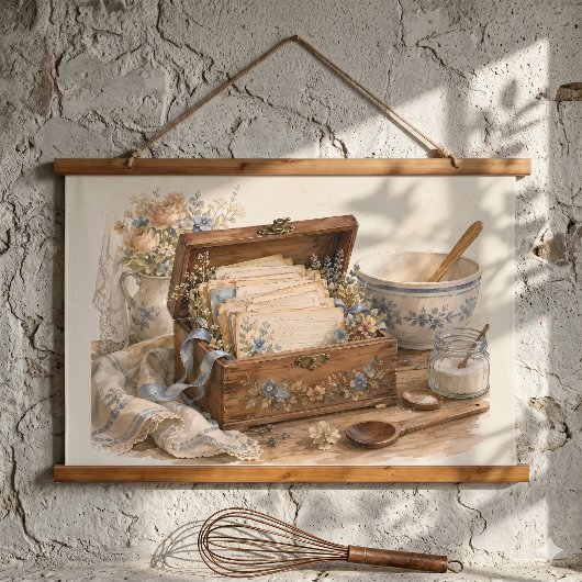 Oude Receptendoos Cottage Keuken Hangend Wandkleed