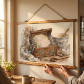 Oude Receptendoos Cottage Keuken Hangend Wandkleed