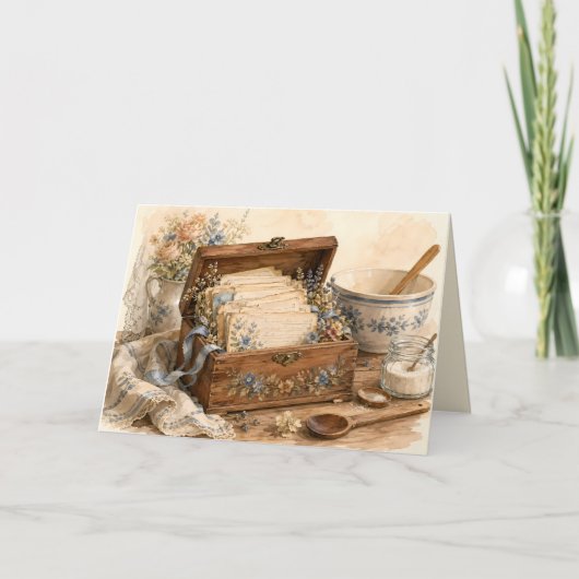 Oude Receptendoos Cottage Keuken Kaart (Voorkant)