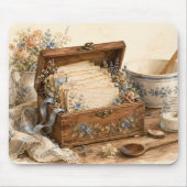 Oude Receptendoos Cottage Keuken Muismat (Voorkant)