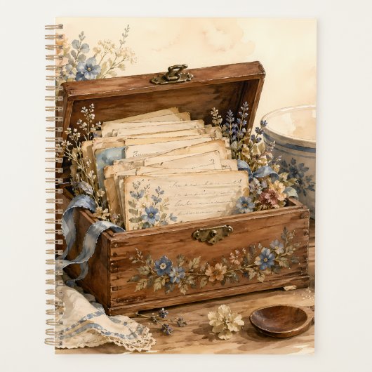 Oude Receptendoos Cottage Keuken Planner (Voorkant)