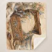 Oude Receptendoos Cottage Keuken Sherpa Deken (Voorkant)