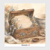Oude Receptendoos Cottage Keuken Sticker (Vel)