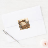 Oude Receptendoos Cottage Keuken Vierkante Sticker (Envelop)