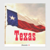 Oude Rechthoekige Stijl Texas Vlag Sticker (Vel)