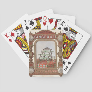 Oude reclame voor Belfast Ginger Ale. 2 Pokerkaarten