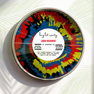 oude record verjaardagsuitnodiging save the date