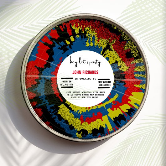 oude record verjaardagsuitnodiging save the date