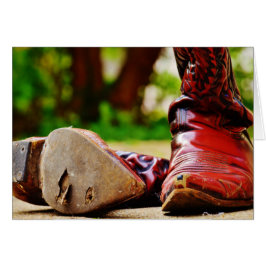 Oude Red Cowboy Boots Westerne Kaart