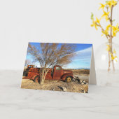 Oude Red Fire Truck, Henderson Nevada Blank binnen Kaart (Gele Bloem)