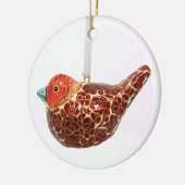 Oude Red-Gold Flowered Partridge Bauble Keramisch Ornament (Links)