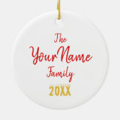 Oude Red-Gold Flowered Partridge Bauble Keramisch Ornament (Achterkant)