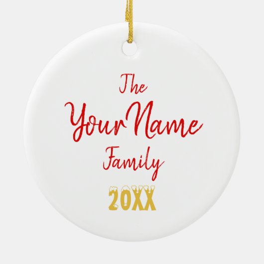 Oude Red-Gold Flowered Partridge Bauble Keramisch Ornament (Achterkant)