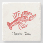 Oude Red Lobster #1 Tekening Stenen Onderzetter (Voorkant)