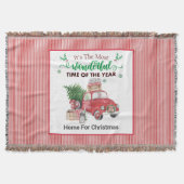 Oude Red Truck Tree Home voor Kerstmis Deken (Voorkant)