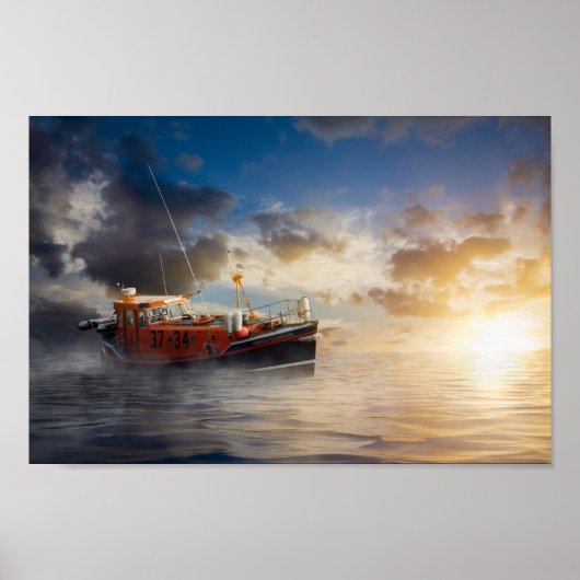 Oude reddingsboot bij zee in Norfolk Poster (Voorkant)