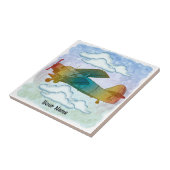 Oude Regenboog Vliegtuig Tegeltje (Zijkant)