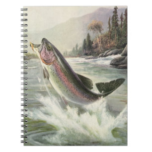 Oude regenboogforelvis, visser vissen notitieboek