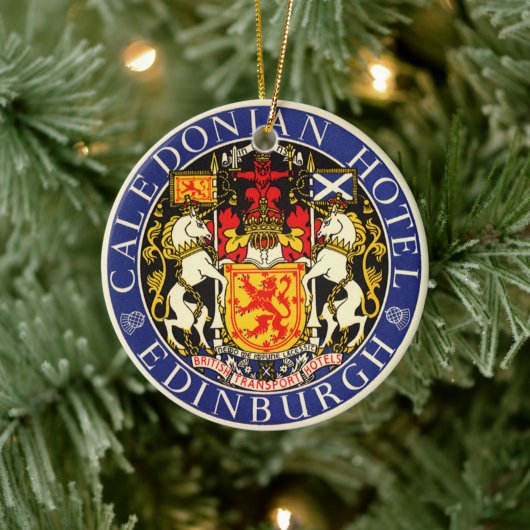 Oude Reis Caledonian Hotel Edinburgh Schotland Keramisch Ornament (Boom)