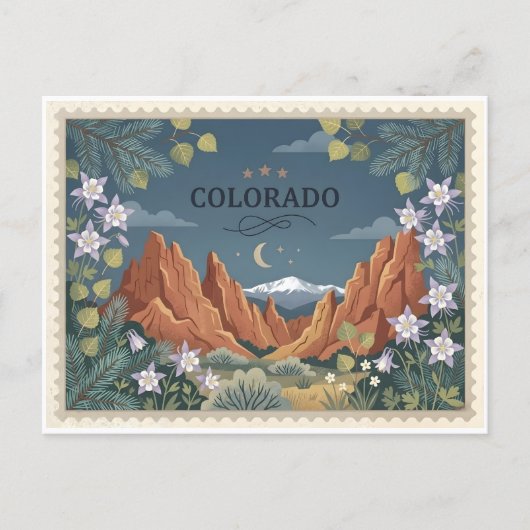 Oude Reis Colorado Staat Feestdagenkaart (Voorkant)