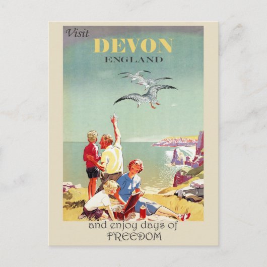 Oude reis Devon Engeland Engels Briefkaart (Voorkant)