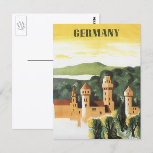 Oude reis, Duits kasteel, Beieren Duitsland Briefkaart