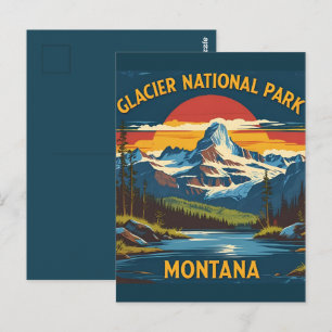Oude Reis Glacier National Park Montana Briefkaart