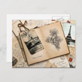 Oude reis herinneringen aan Parijs Frankrijk Briefkaart (Voorkant / Achterkant)