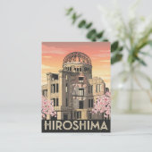 Oude Reis Hiroshima Japan Vredeskoepel Briefkaart (Staand voorkant)