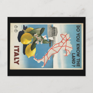 Oude reis Italië kaart met citroenen