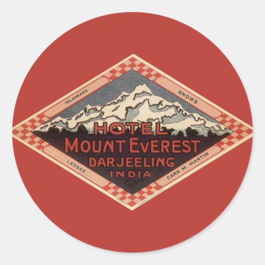 Oude reis, Mount Everest, Darjeeling India Ronde Sticker (Voorkant)