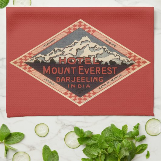 Oude reis, Mount Everest, Darjeeling India Theedoek (Gevouwen)
