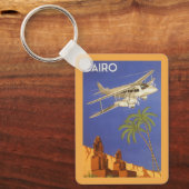 Oude reis naar Caïro, Egypte, Tweedekker Vliegtuig Sleutelhanger (Voorkant)