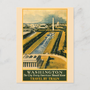 Oude reis naar Washington DC National Mall Briefkaart