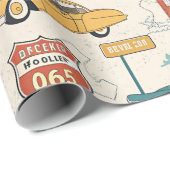 Oude Reis Route Patroon (1) Cadeaupapier (Rol Hoek)