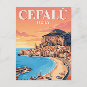 Oude Reisansichtkaart Cefalù, Italië Briefkaart