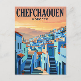 Oude Reisansichtkaart | Chefchaouen, Marokko Briefkaart