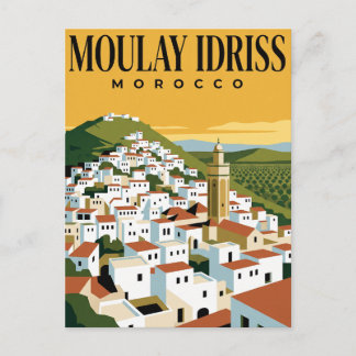 Oude Reisansichtkaart | Moulay Idriss Marokko Briefkaart