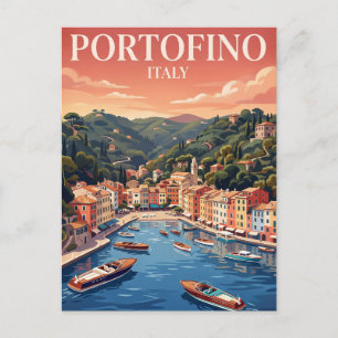 Oude Reisansichtkaart Portofino Italië Briefkaart