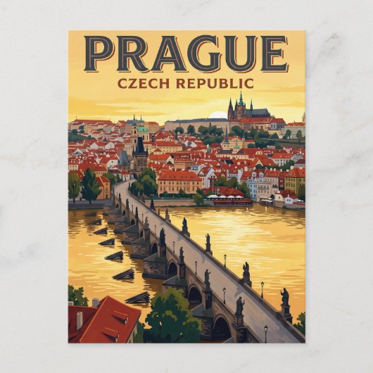 Oude Reisansichtkaart Praag Briefkaart (Voorkant)