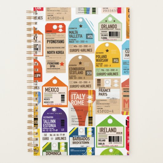 Oude reisbiljetten patroon. bagage label hals t planner (Voorkant)