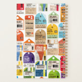 Oude reisbiljetten patroon. bagage label hals t planner (Achterkant)