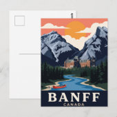 Oude Reisbriefkaart Banff Canada Briefkaart (Voorkant / Achterkant)