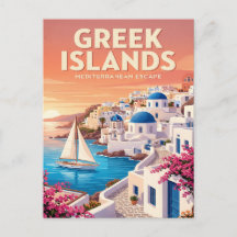 Oude Reisbriefkaart | Griekse Eilanden